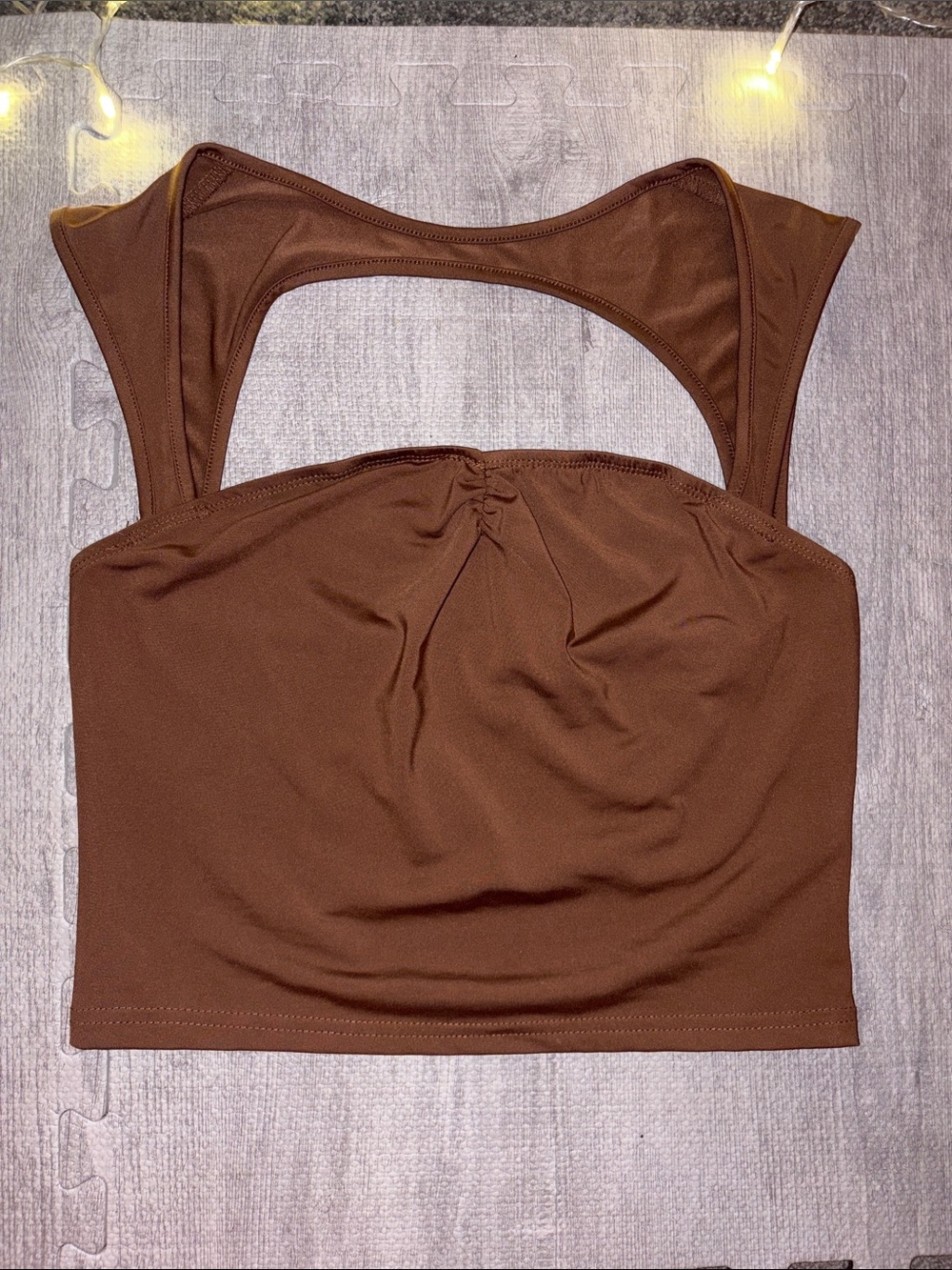 Brown Backless Crop Top - Women